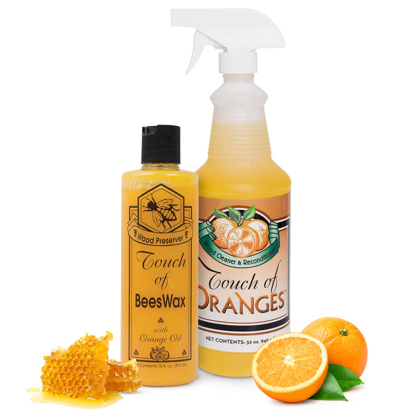 Touch of Oranges Wood Cleaner & Beeswax Small Set