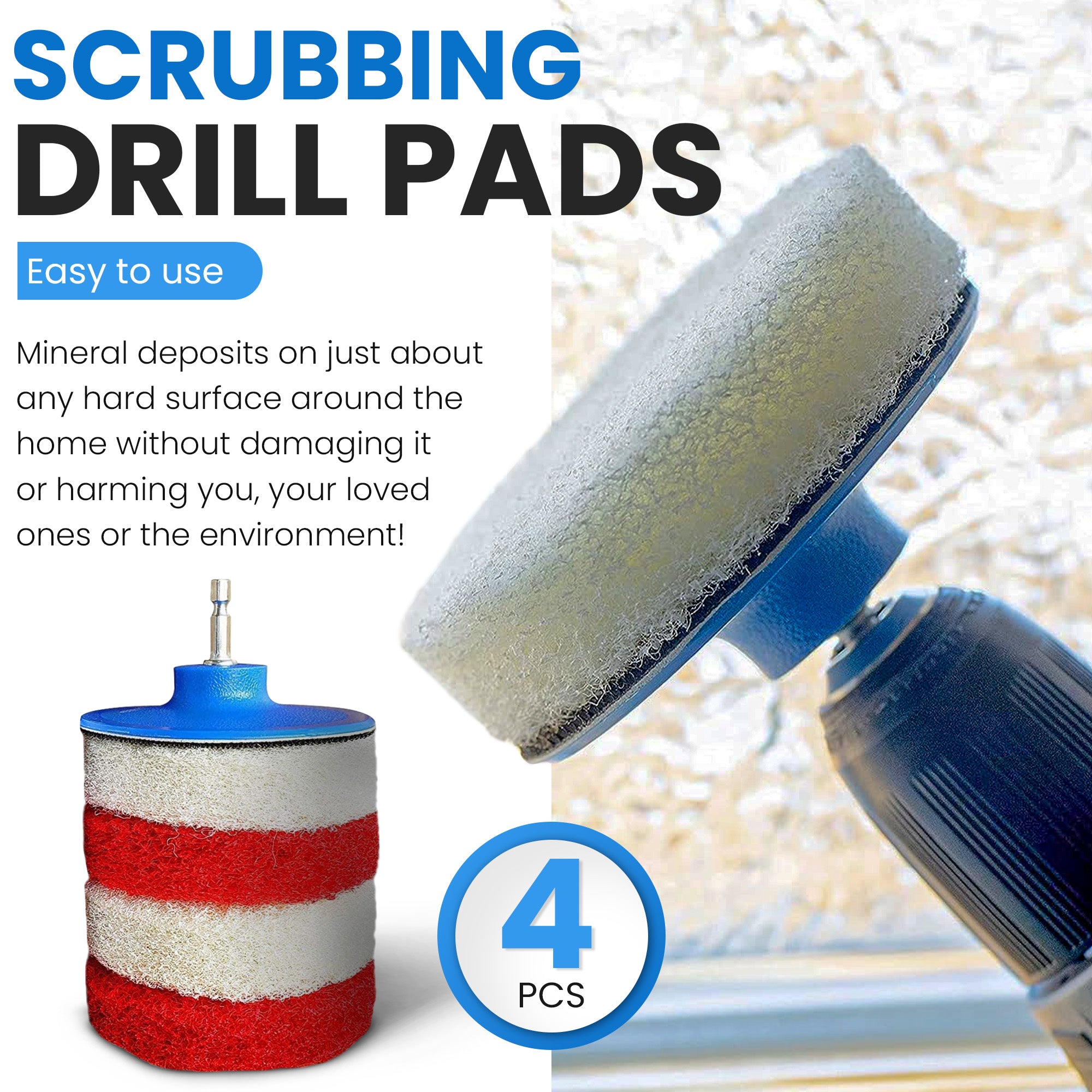 Drill Scrub Brush and Pad Set