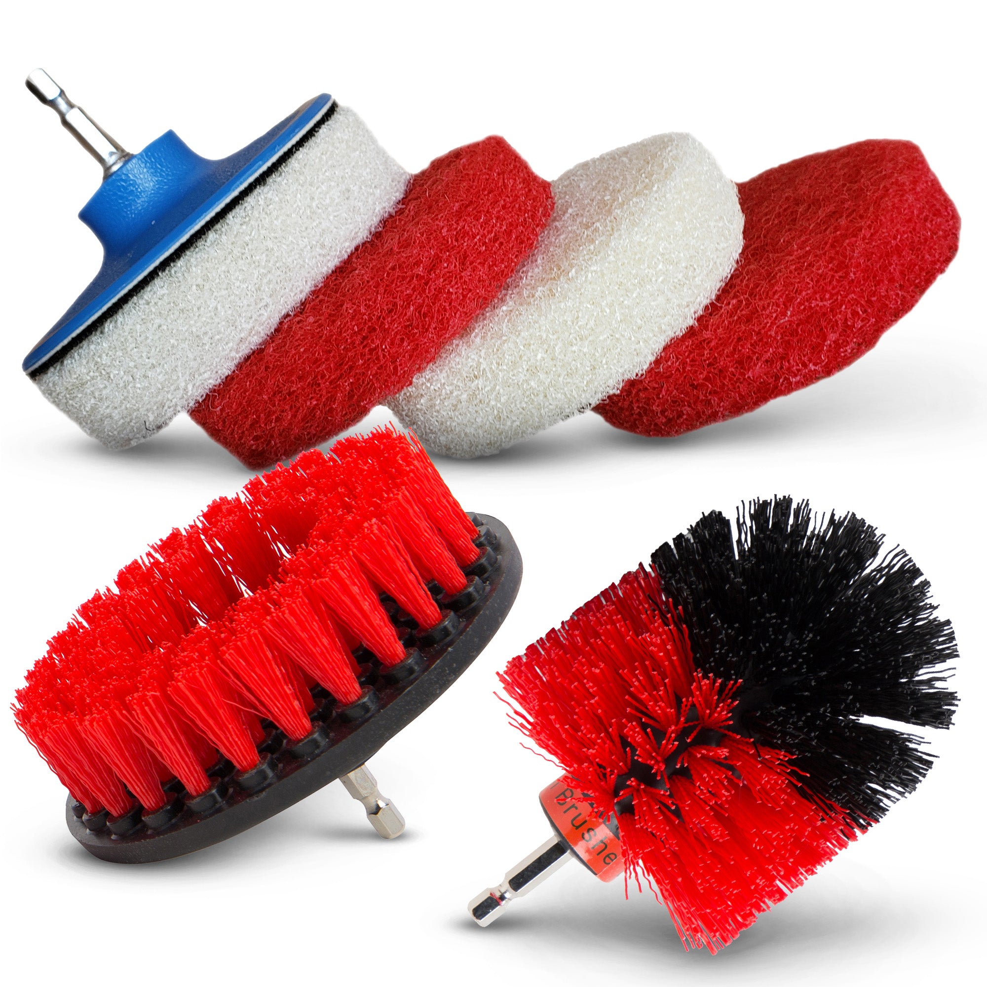 5 Pack Drill Brush Attachments Set Power Scrubber Cleaning Brush