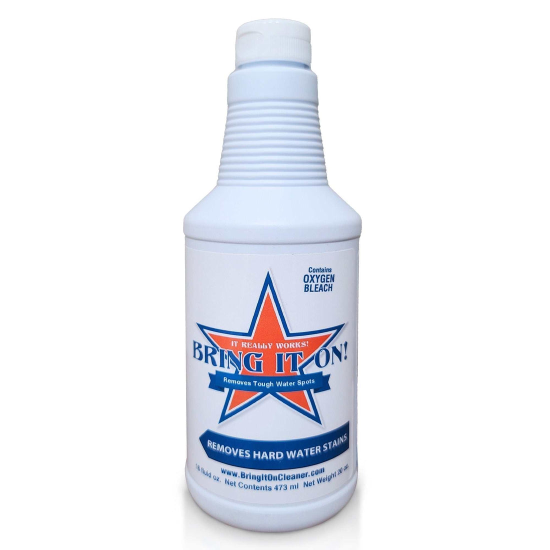 Bring It On Cleaner hard water spot remover bottle for tile and glass cleaning, removes tough water stains and mineral deposits.