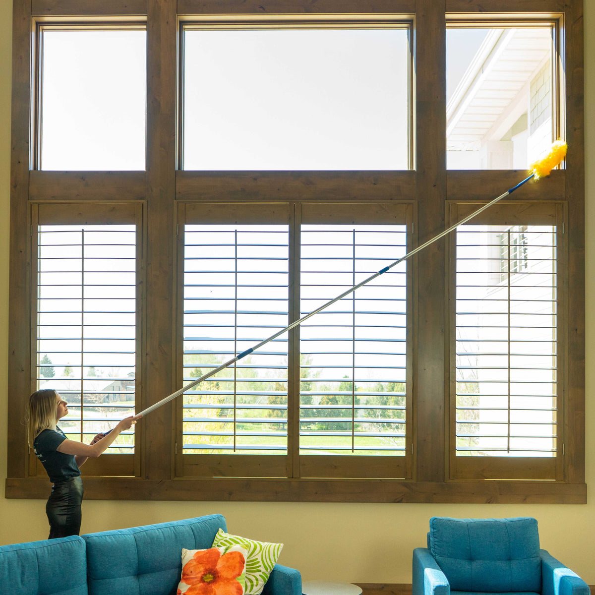 Dusting Rod Extension Rod for High Ceiling Dusting - 12ft. Telescoping Duster ...