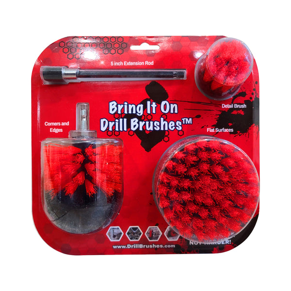 Drill Brush White Drill Brushes Multi-Color 4- 4pc - Stateside