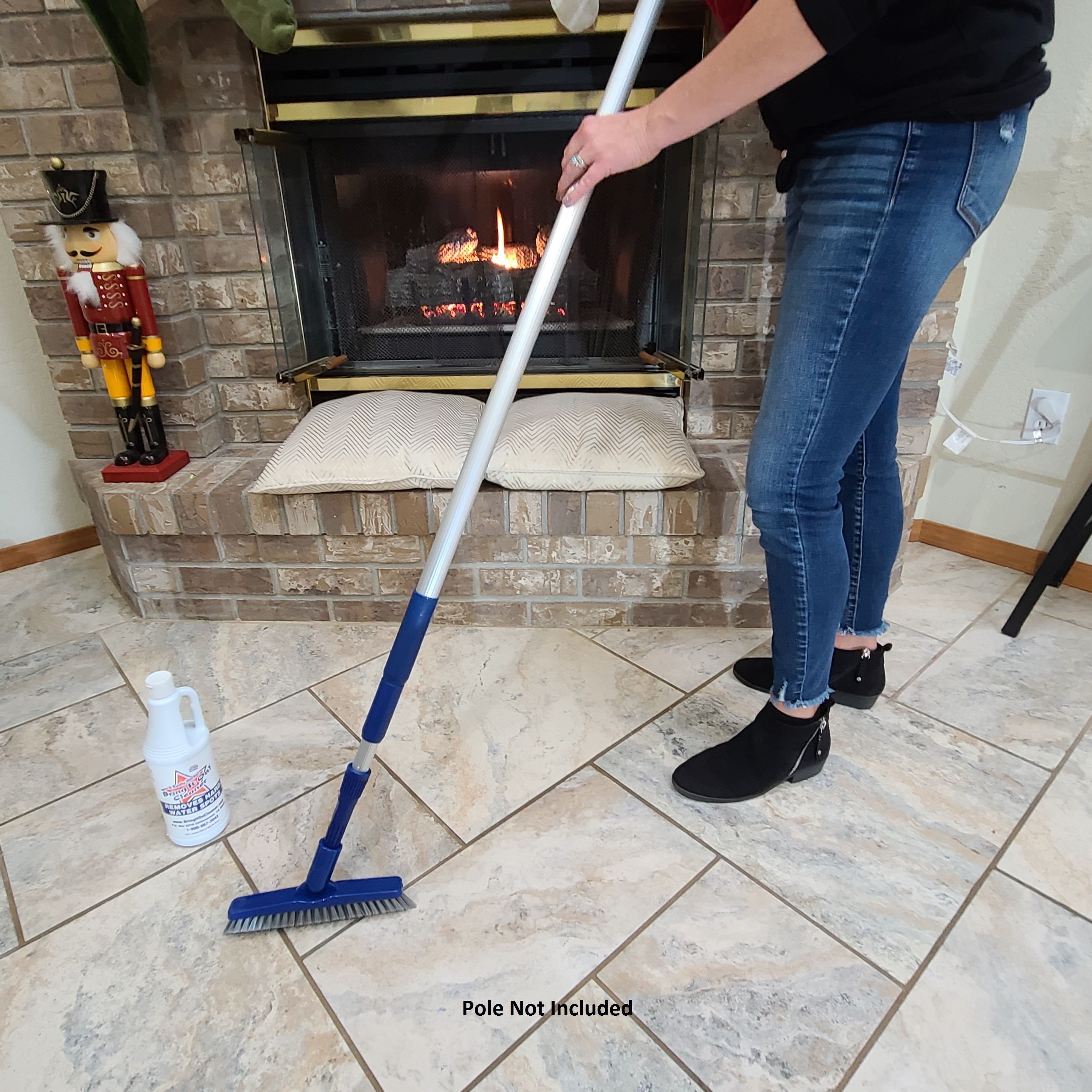 Bring It On Grout Scrub Brush Plus Ext Pole - Touch Of Oranges